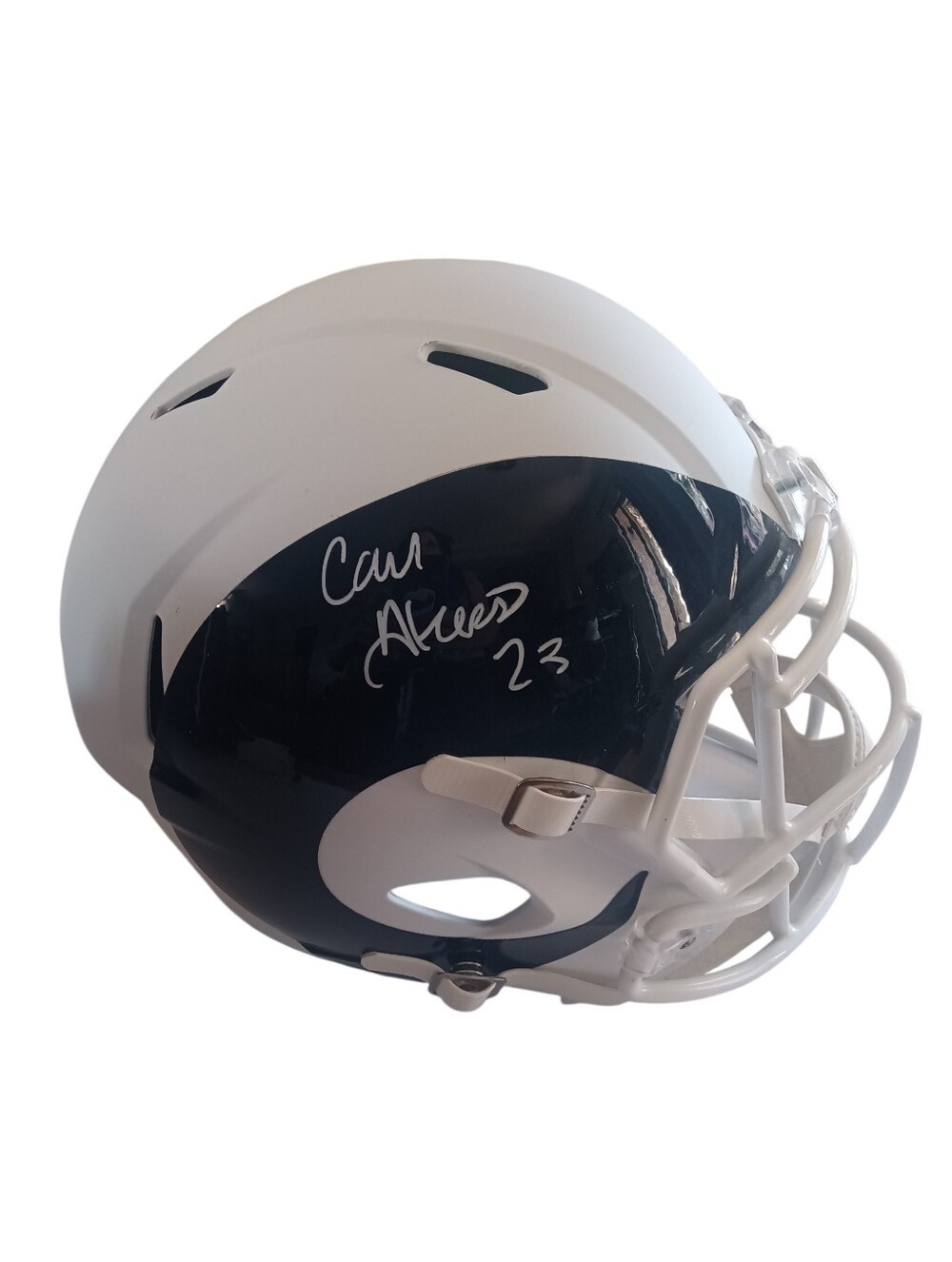 Autographed Cam Akers L.A. Rams Full-Size Replica Speed Helmet By Beckett New